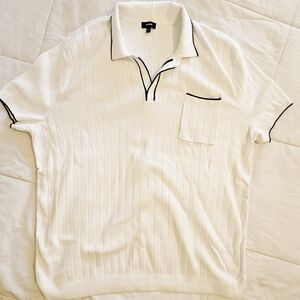 Express Ivory Polo with Dark Accents